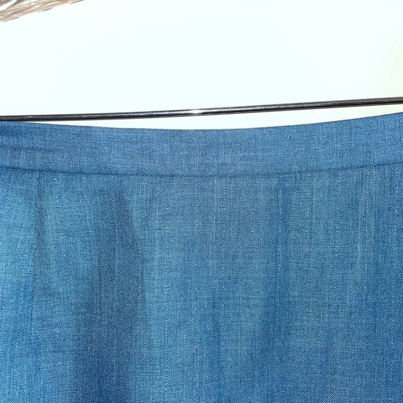 Womens Blue Pencil Skirt Size 24W Worthington Elastic Back Waist Zipper - Picture 3 of 6